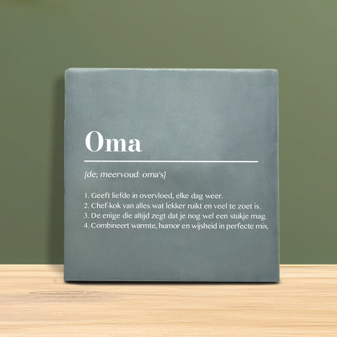 Tegeltje met Tekst - Oma met definitie.