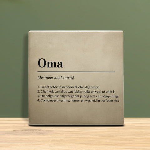 Tegeltje met Tekst - Oma met definitie.
