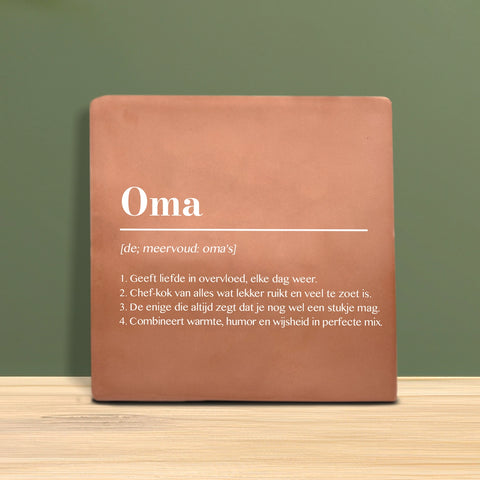 Tegeltje met Tekst - Oma met definitie.