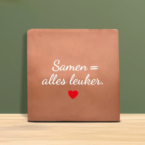 Tile with text – Together = everything is more fun.