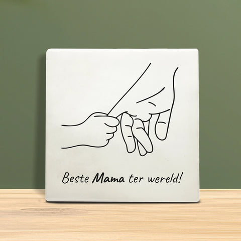 Tegeltje met Tekst en figuur - Beste mama ter wereld.