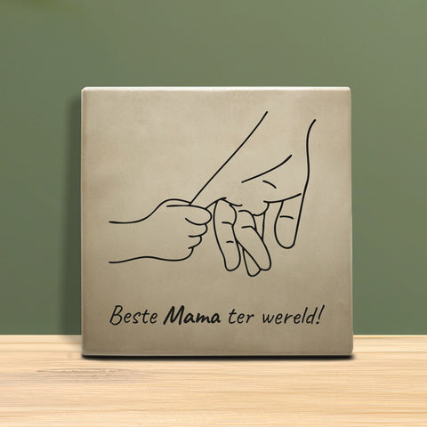 Tegeltje met Tekst en figuur - Beste mama ter wereld.