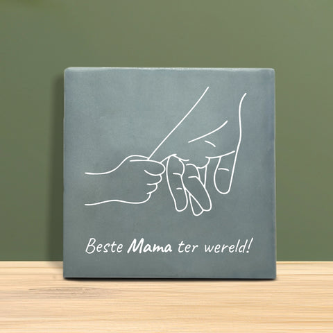 Tegeltje met Tekst en figuur - Beste mama ter wereld.