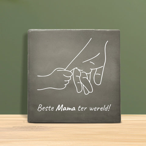 Tegeltje met Tekst en figuur - Beste mama ter wereld.