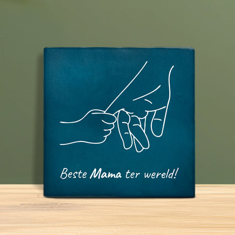 Tegeltje met Tekst en figuur - Beste mama ter wereld.