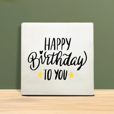 Tegeltje met tekst - Happy birthday.