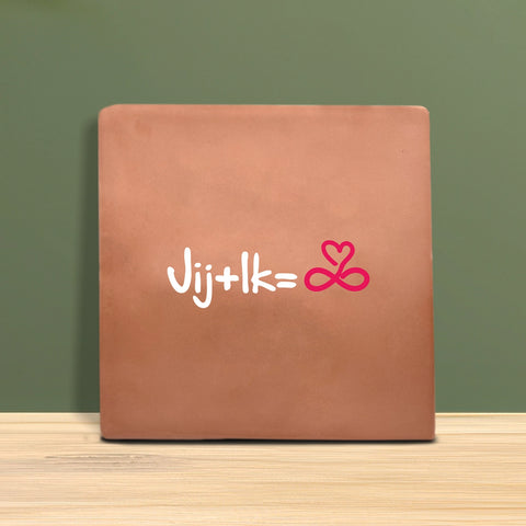 Tile with text – You + Me ∞