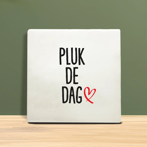Tegeltje met tekst - Pluk de dag