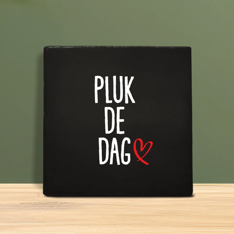 Tegeltje met tekst - Pluk de dag